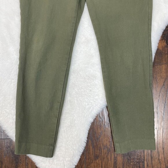 Old Navy Pixie Pants 4 Olive Green High-Rise Skinny Ankle Stretch Cotton Twill - Picture 3 of 11